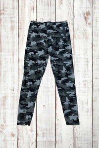 Buttery Soft Leggings - Gray Camo