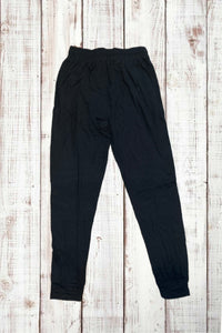 Buttery Soft Joggers - Black w/ Silver Stripe