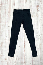 Load image into Gallery viewer, Buttery Soft Yoga Leggings - Black w/ Red &amp; Silver Stripe
