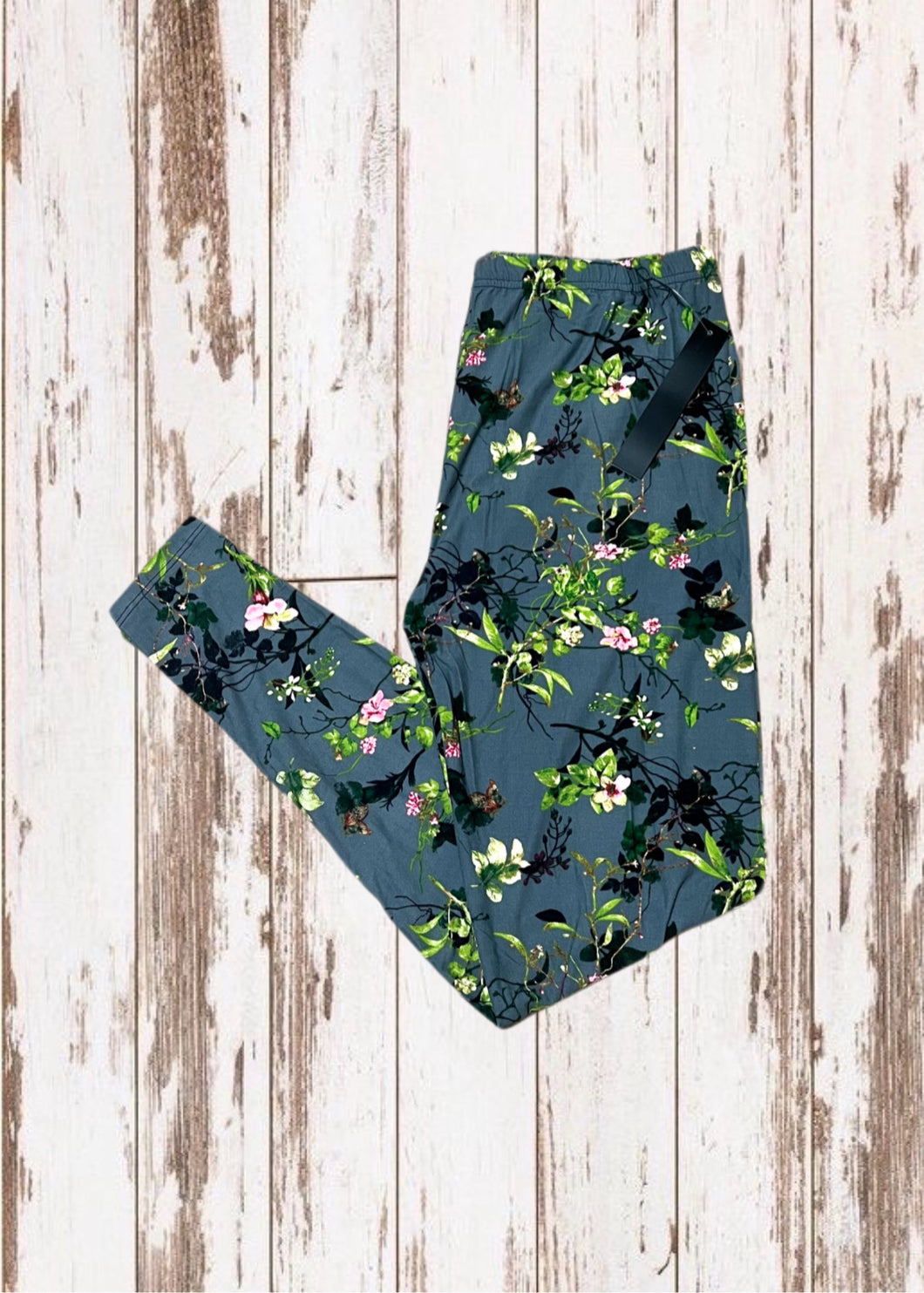 Buttery Soft Leggings - Pink & Green Floral