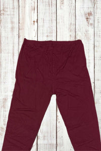 Buttery Soft Leggings - Solid Burgundy Red