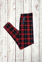 Load image into Gallery viewer, Buttery Soft Leggings - Red/Black/Blue Plaid
