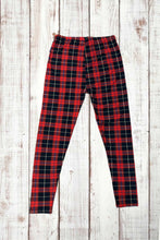 Load image into Gallery viewer, Buttery Soft Leggings - Red/Black/Blue Plaid
