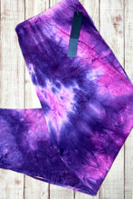 Load image into Gallery viewer, Buttery Soft Capri Leggings - Purple/Pink Tie Dye
