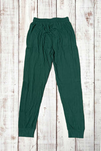 Buttery Soft Joggers - Green w/ Red Stripes