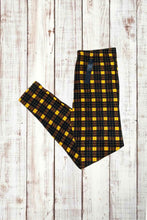 Load image into Gallery viewer, Buttery Soft Leggings - Yellow/Brown/Black Graph Plaid
