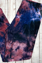 Load image into Gallery viewer, Buttery Soft Leggings - Tie Dye Navy Blue/Red
