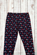 Load image into Gallery viewer, Buttery Soft Leggings - Holiday Reindeer Black Gray &amp; Red
