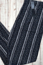 Load image into Gallery viewer, Buttery Soft Leggings - Black &amp; Gray Abstract Stripes
