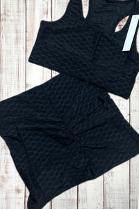 TikTok Shorts & Sports Bra Set - Black