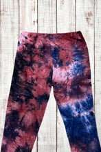 Load image into Gallery viewer, Buttery Soft Leggings - Tie Dye Navy Blue/Red
