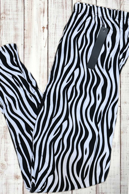 Buttery Soft Leggings - Zebra Print