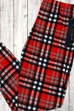 Load image into Gallery viewer, Buttery Soft Leggings - Bright Red Plaid
