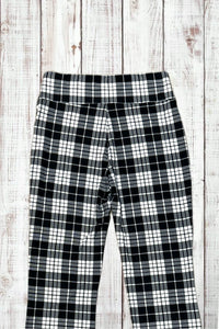 Buttery Soft Flared Leggings - Classic Black/White Plaid