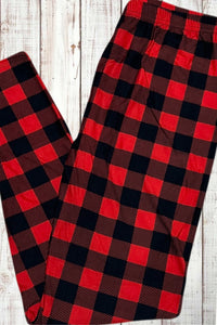 Buttery Soft Leggings - Classic Buffalo Plaid