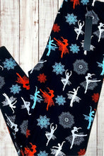 Load image into Gallery viewer, Buttery Soft Leggings - Holiday Ballerina &amp; Snowflakes
