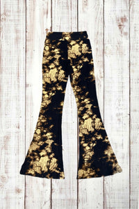 Buttery Soft Flared Leggings - Dark Tie Dye Gold/Black