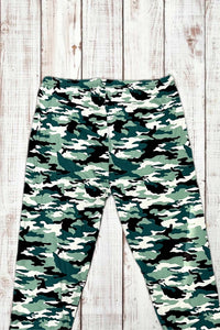 Buttery Soft Leggings - Soft Green Camo