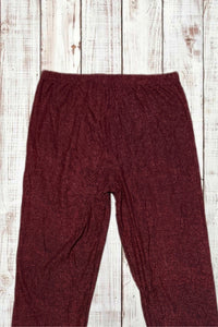 Buttery Soft Leggings - Burgundy Red Chevron