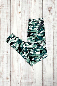 Buttery Soft Leggings - Soft Green Camo