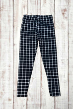 Load image into Gallery viewer, Buttery Soft Leggings - Classic Black Gingham Plaid
