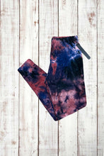 Load image into Gallery viewer, Buttery Soft Leggings - Tie Dye Navy Blue/Red
