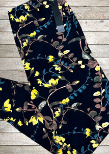 Buttery Soft Leggings - Vines & Flowers