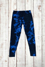 Load image into Gallery viewer, Buttery Soft Leggings - Dark Tie Dye Blue/Black
