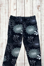 Load image into Gallery viewer, Buttery Soft Leggings - Black &amp; White Floral Outlines
