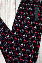 Load image into Gallery viewer, Buttery Soft Leggings - Holiday Reindeer Black Gray &amp; Red
