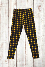 Load image into Gallery viewer, Buttery Soft Leggings - Yellow/Brown/Black Graph Plaid
