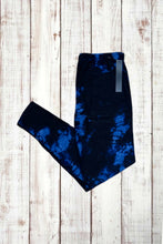 Load image into Gallery viewer, Buttery Soft Leggings - Dark Tie Dye Blue/Black
