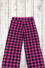 Load image into Gallery viewer, Buttery Soft Lounge Pants - Hot Pink Checkerboard Plaid
