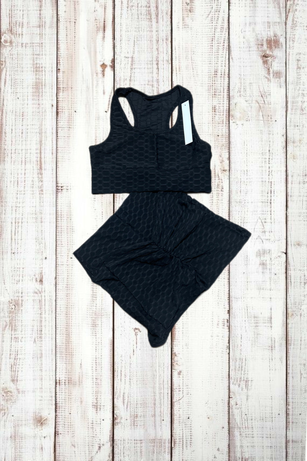 TikTok Shorts & Sports Bra Set - Black