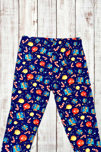 Buttery Soft Leggings - Blue Christmas