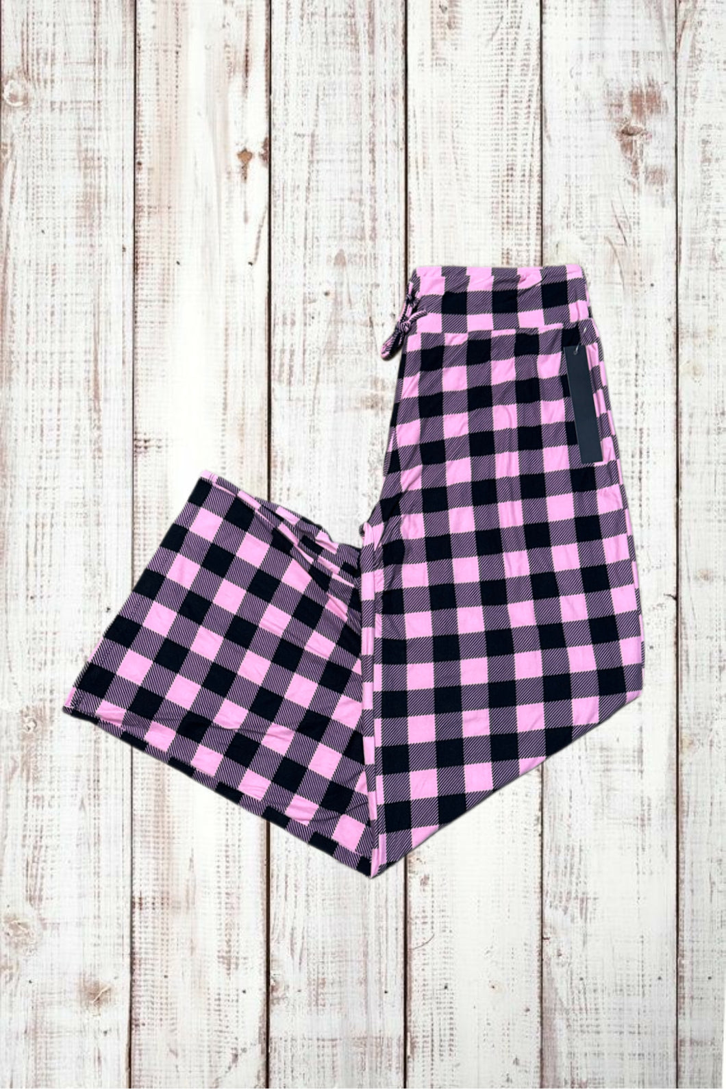 Buttery Soft Lounge Pants - Pink Checkerboard Plaid