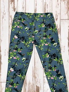 Buttery Soft Leggings - Pink & Green Floral