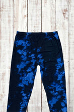 Load image into Gallery viewer, Buttery Soft Leggings - Dark Tie Dye Blue/Black
