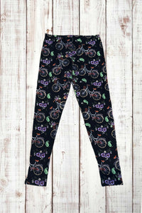 Buttery Soft Leggings - Bicyles & Flowers