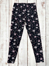 Load image into Gallery viewer, Buttery Soft Leggings - Floral Pink &amp; Black
