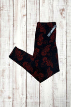 Load image into Gallery viewer, Buttery Soft Leggings - Black &amp; Red Swirls
