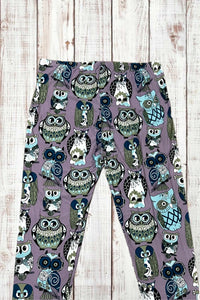 Buttery Soft Leggings - Owl Print