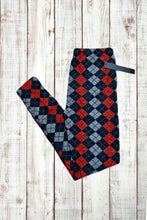 Load image into Gallery viewer, Buttery Soft Leggings - Argyle Print Red/Gray/Navy
