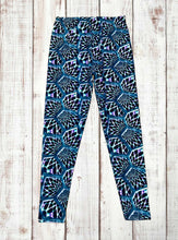 Load image into Gallery viewer, Buttery Soft Leggings - Blue &amp; Purple Geometric
