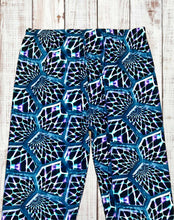 Load image into Gallery viewer, Buttery Soft Leggings - Blue &amp; Purple Geometric
