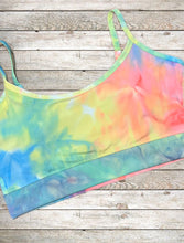 Load image into Gallery viewer, Activewear Sports Bra - Neon Rainbow Tie Dye
