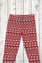 Load image into Gallery viewer, Buttery Soft Leggings - Holiday Red Fair Isle
