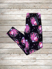 Load image into Gallery viewer, Buttery Soft Leggings - Pink &amp; Black Unicorns
