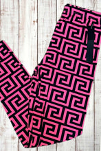 Load image into Gallery viewer, Buttery Soft Leggings - Pink &amp; Black Geometric
