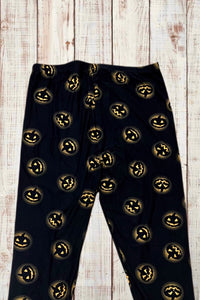 Buttery Soft Leggings - Halloween Glowing Pumpkins